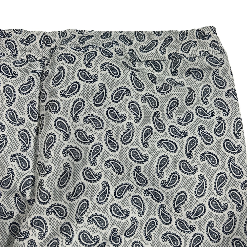 Buru Women's Pants Size Large Blue Paisley Print Cotton Lounge Bootcut Casual - Picture 9 of 10